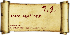 Tatai Gyöngyi névjegykártya
